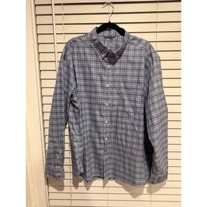 Vineyard Vines On-The-Go Performance Shirt XXL Blue Plaid Brrr Cooling Stretch